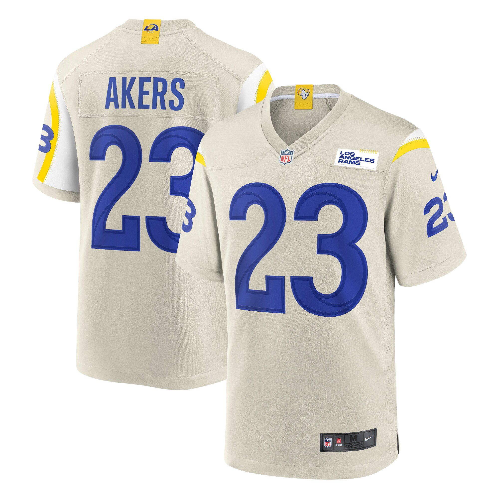 Men Los Angeles Rams #23 Cam Akers Nike Cream Game NFL Jersey